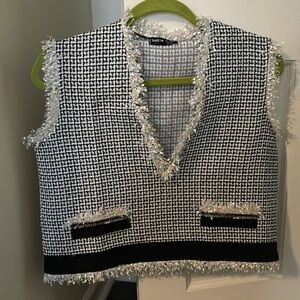 Shein cropped tweed vest